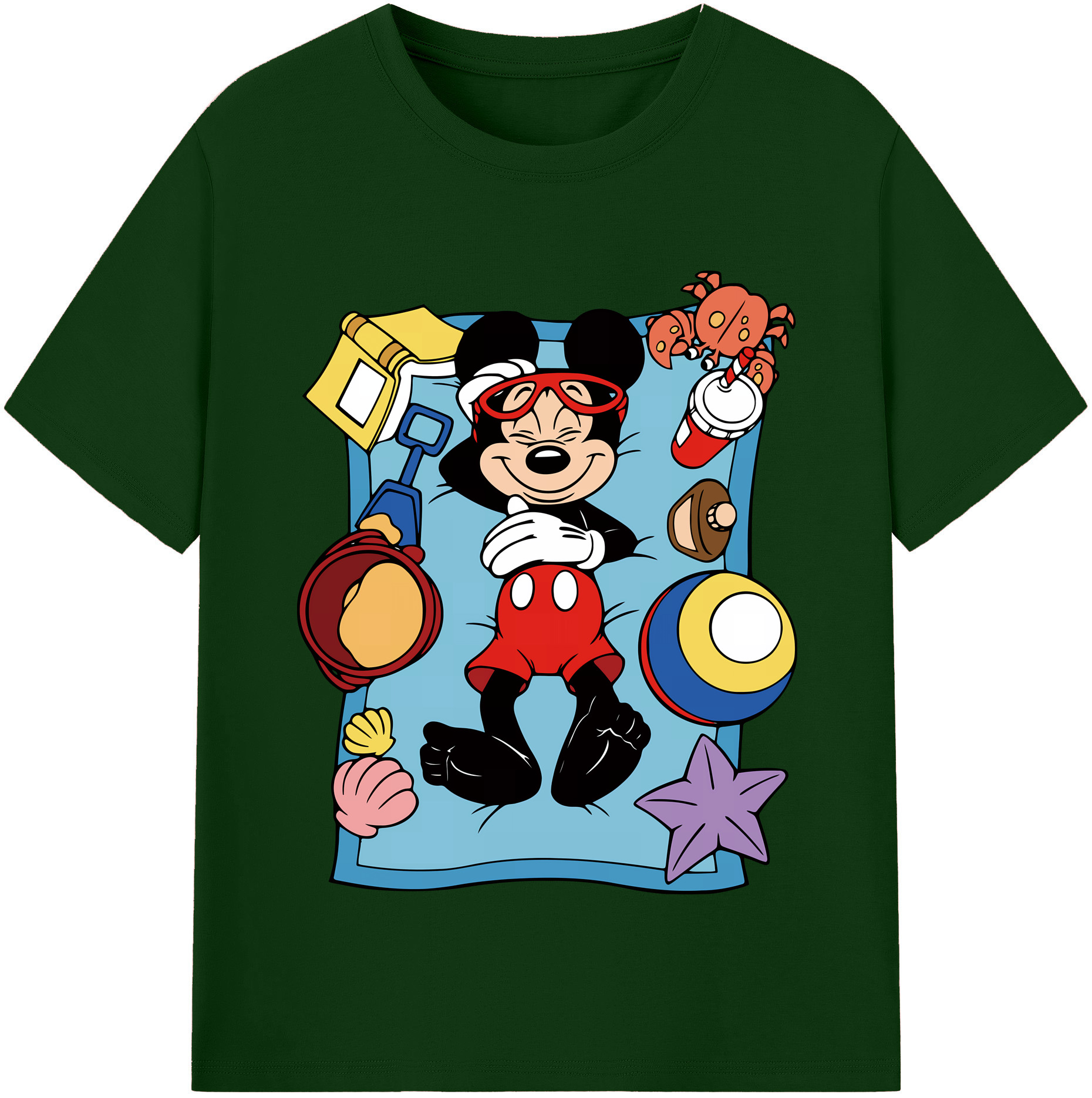 （画像用） ミッキーマウス Mickey Mouse 綿100％半袖Tシャツ（フロントプリント）